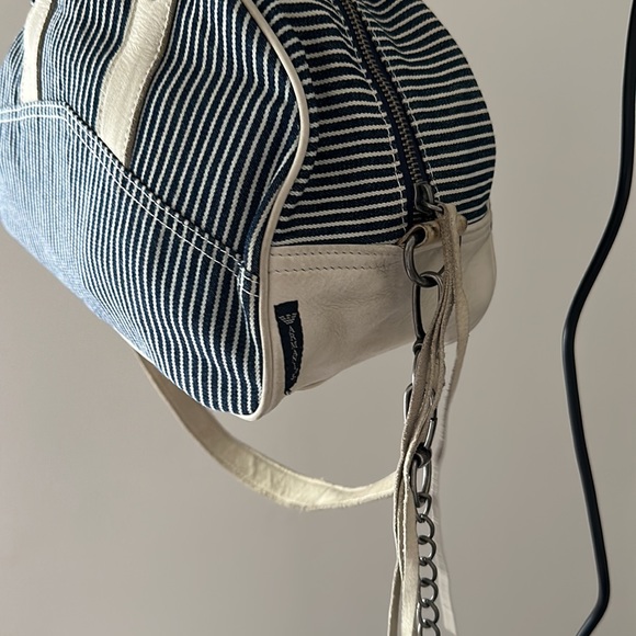 KAPITAL style / Armani Jeans Canvas/Leather Women's Satchel Hand Bag 13" x 9" - Picture 7 of 12